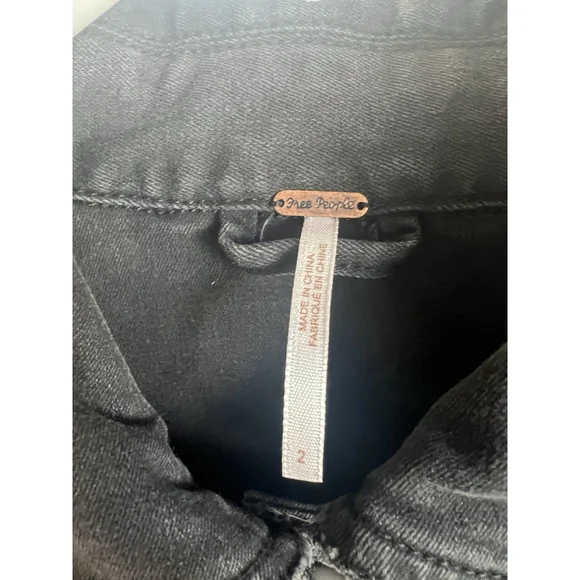 Free People Multi Textured Jacket Womens Size 2 Distressed Button Up GUC - Picture 16 of 16